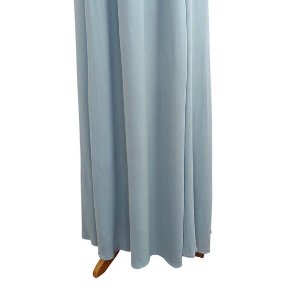 Reformation Andee Halter Maxi Dress Size 12 Mineral Blue Side Slit Romantic - Picture 4 of 15